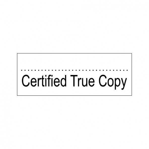 Certified True Copy Stock Stamp OS8, 38x14mm